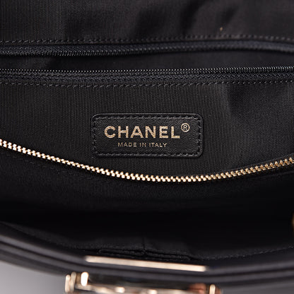 Chanel Calfskin Quilted Boy Shopping Tote Black 6 of 12