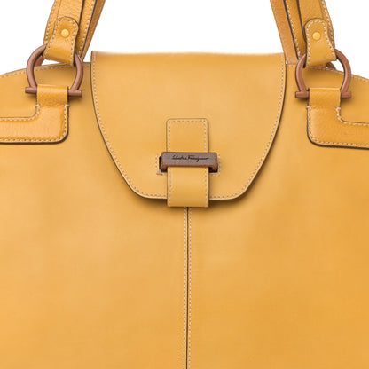 Salvatore Ferragamo Calfskin Shoulder Bag Yellow 13 of 13