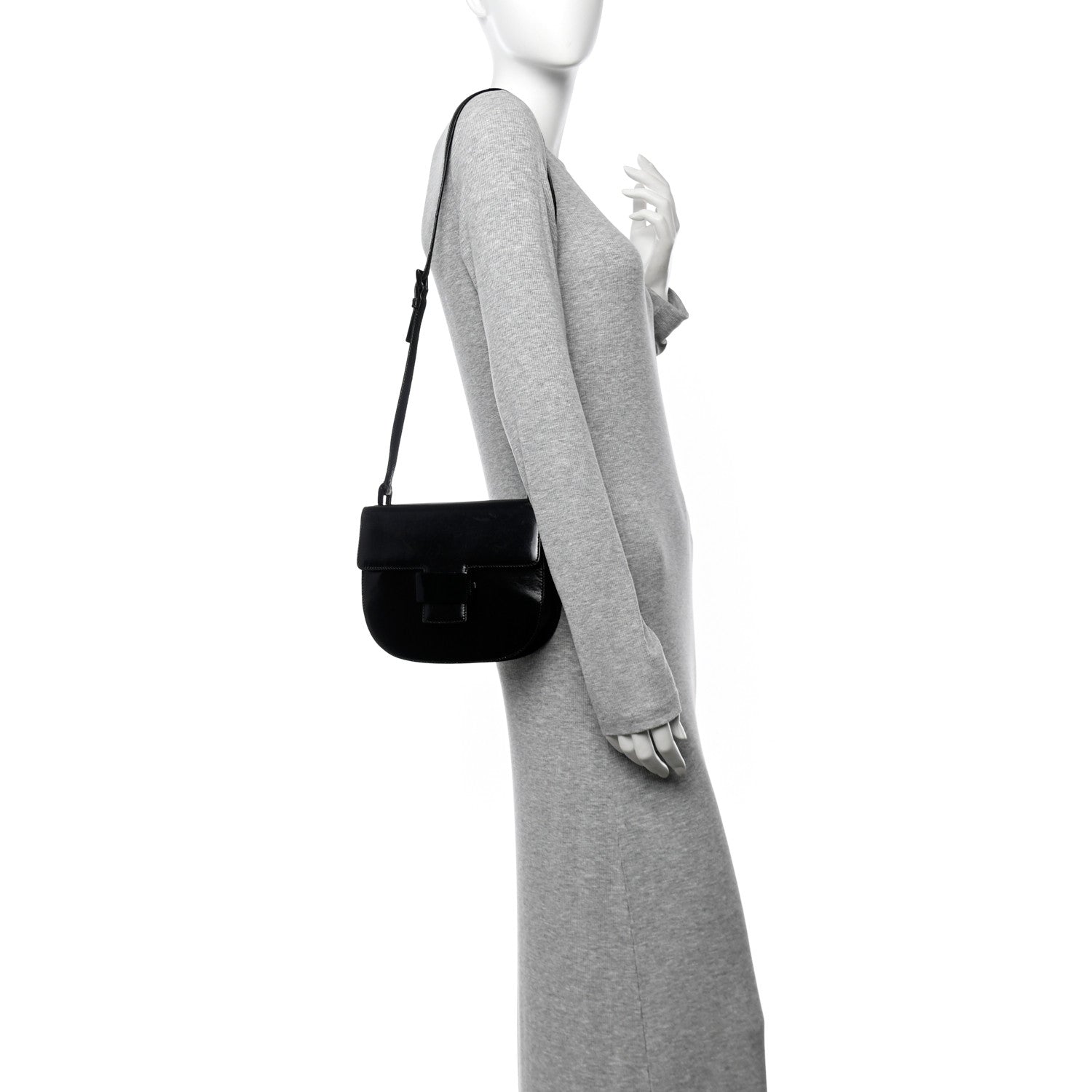 Prada Spazzolato Fliplock Flap Shoulder Bag  Black 2 of 10