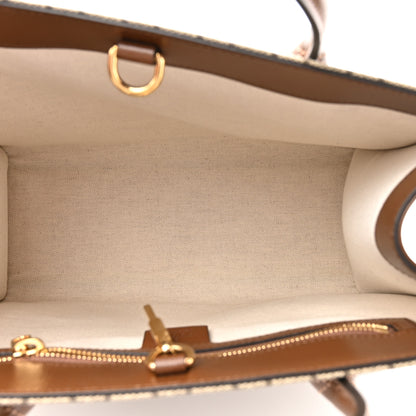 Gucci GG Supreme Monogram Azalea Calfskin Small Retro Interlocking G Tote Bag Beige Ebony Brown Sugar 5 of 12