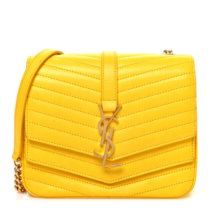 Saint Laurent Lambskin Matelasse Chevron Monogram Small Sulpice Bag Mimosa 1 of 10