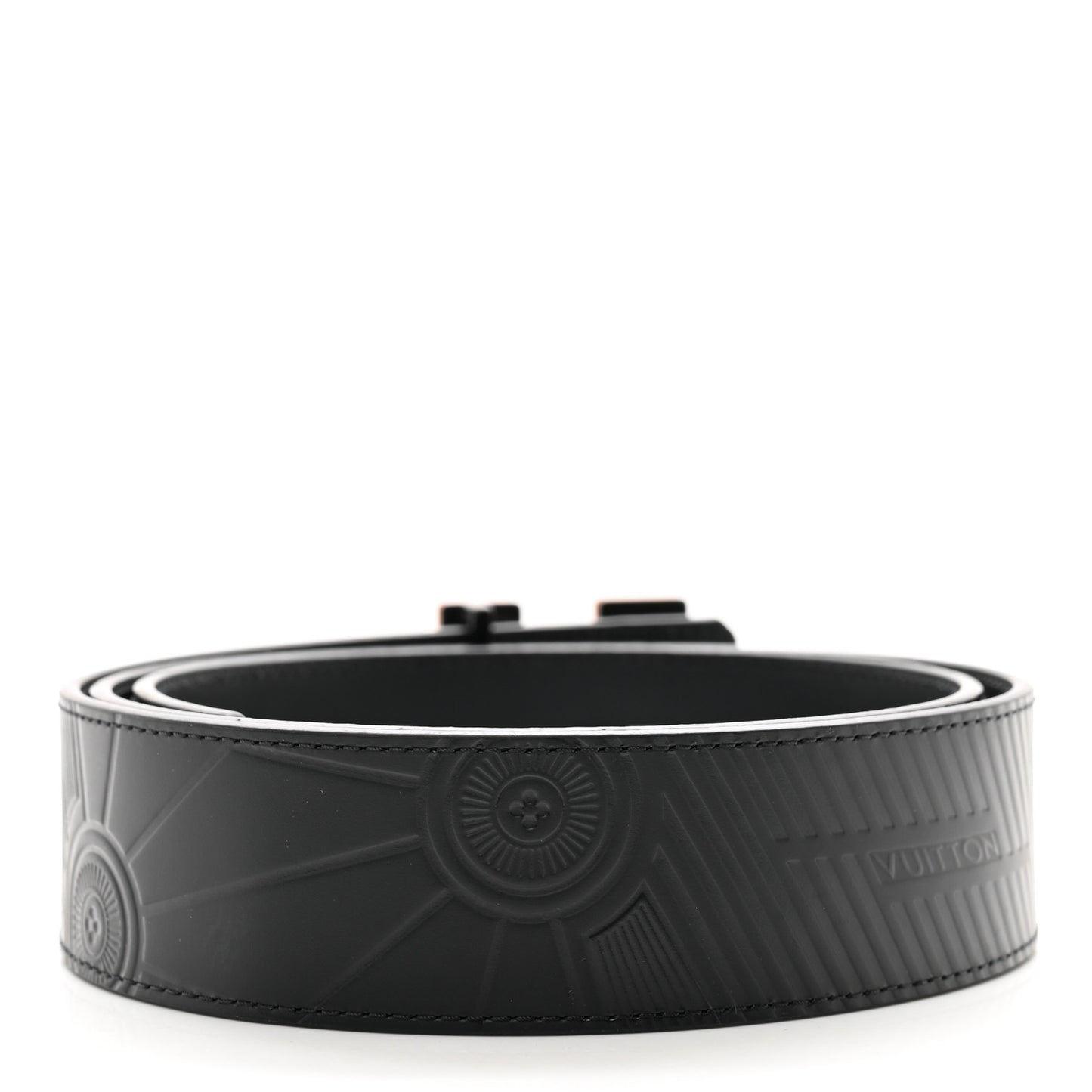 Calfskin 40mm LV Imprint Reversible Belt 90 36 Black
