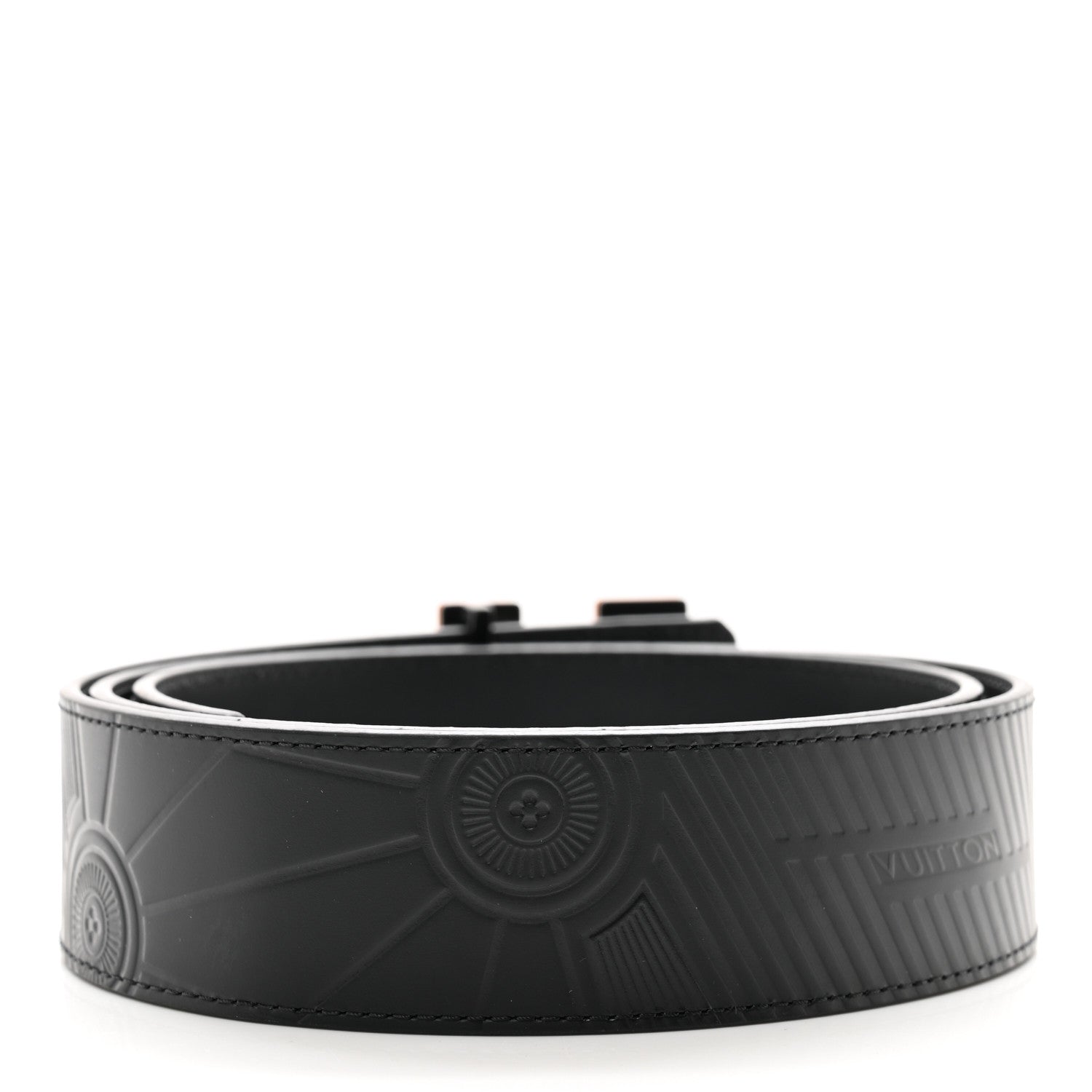 Louis Vuitton Calfskin 40mm LV Imprint Reversible Belt 90 36 Black 2 of 5