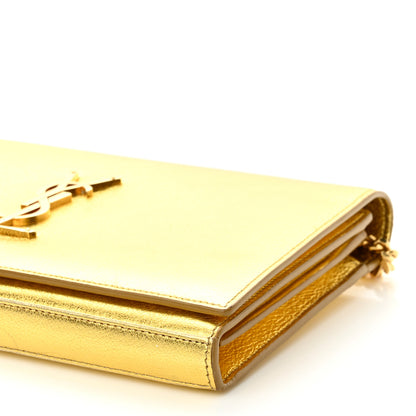 Saint Laurent Metallic Calfskin Monogram Chain Wallet Gold 9 of 9