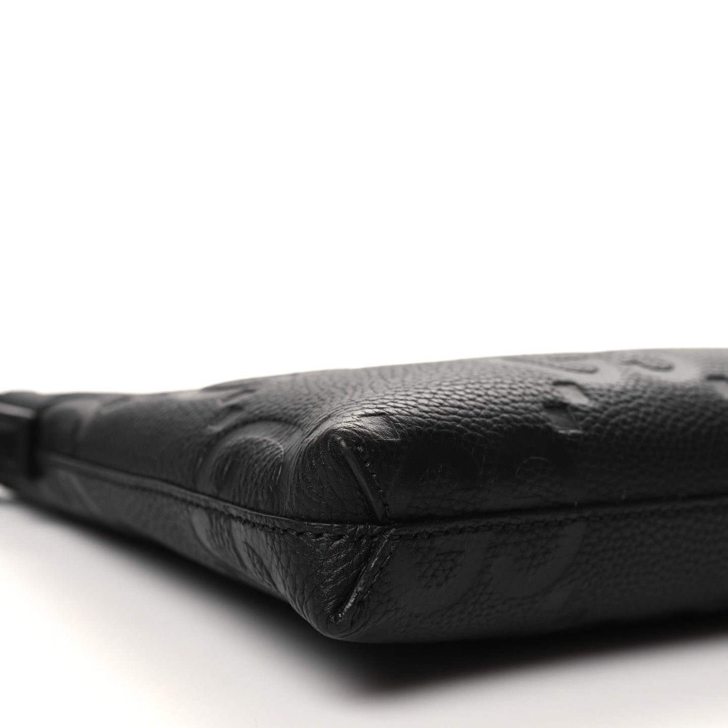 Piuma Calfskin Jumbo GG Embossed Medium Wristlet Messenger Bag Black