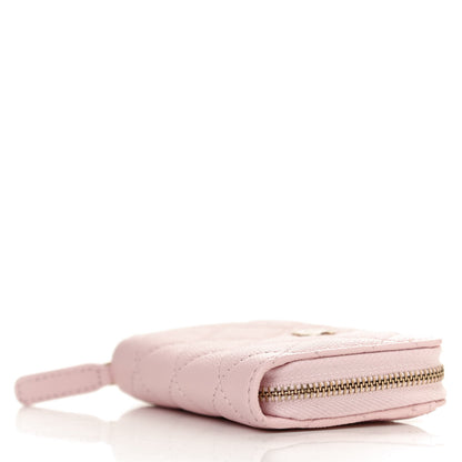 Chanel Caviar Quilted Zip Coin Purse Wallet Pink 8 of 9