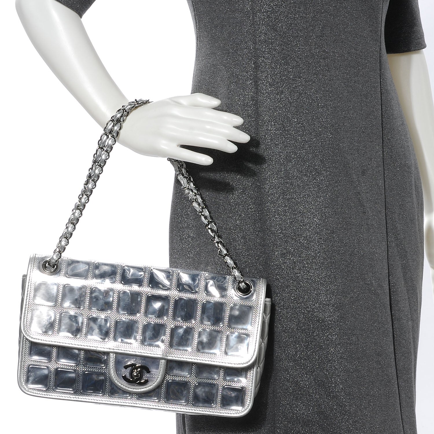 Chanel Vinyl Ice Cube Large Flap Bag 2 of 7