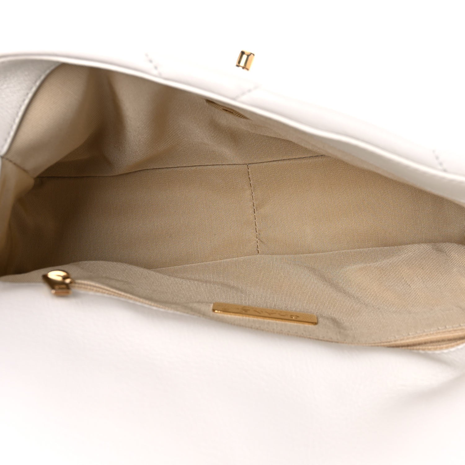Chanel Goatskin Quilted Medium Chanel 19 Flap White 5 of 10
