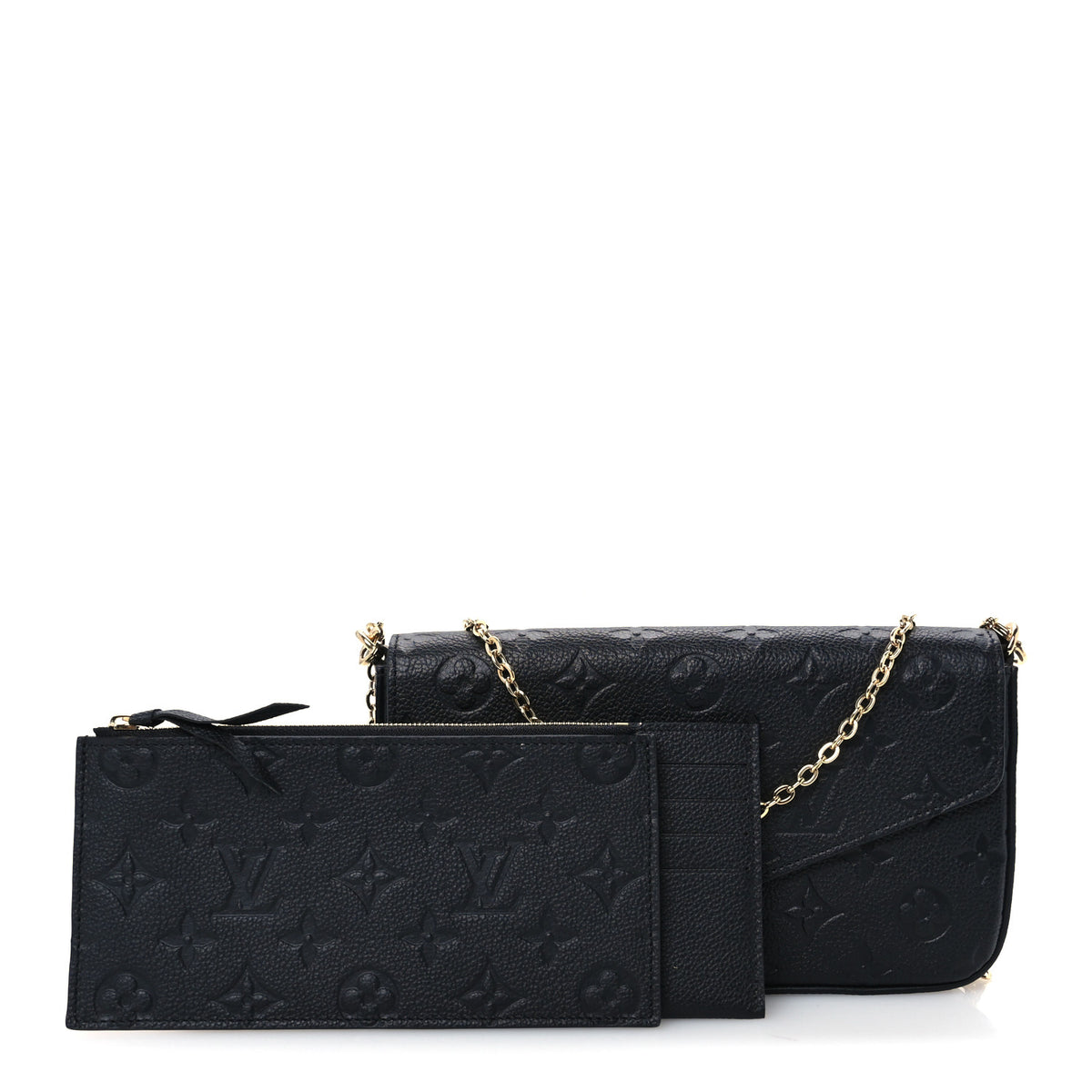 Louis Vuitton Empreinte Pochette Felicie Chain Wallet Black 3 of 11