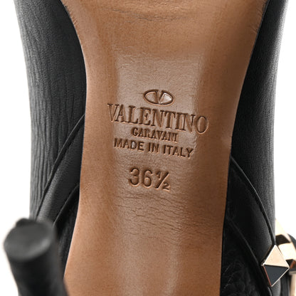 Valentino Garavani Grained Calfskin Rockstud Double Buckle 100mm Ankle Boots 36.5 Black 7 of 9