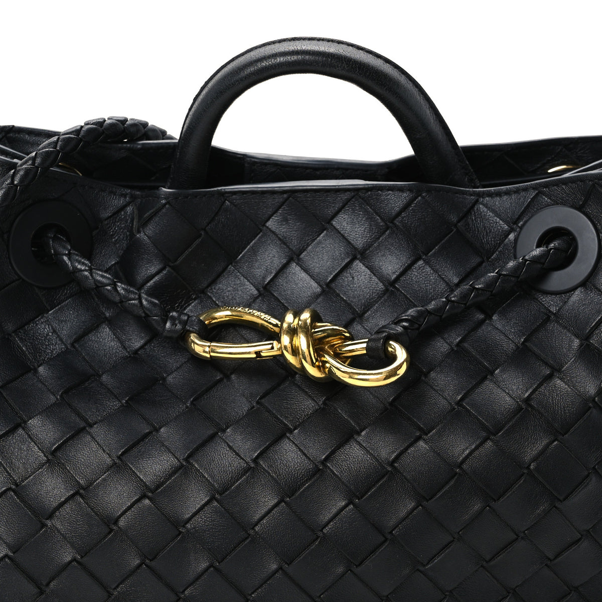 Nappa Intrecciato Small Andiamo Shoulder Bag Black