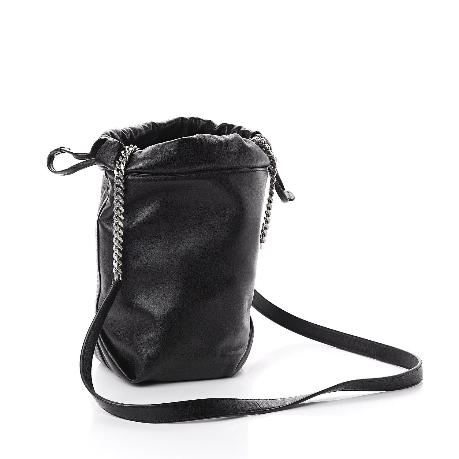 Saint Laurent Lambskin Small Teddy Bucket Bag Black 3 of 8