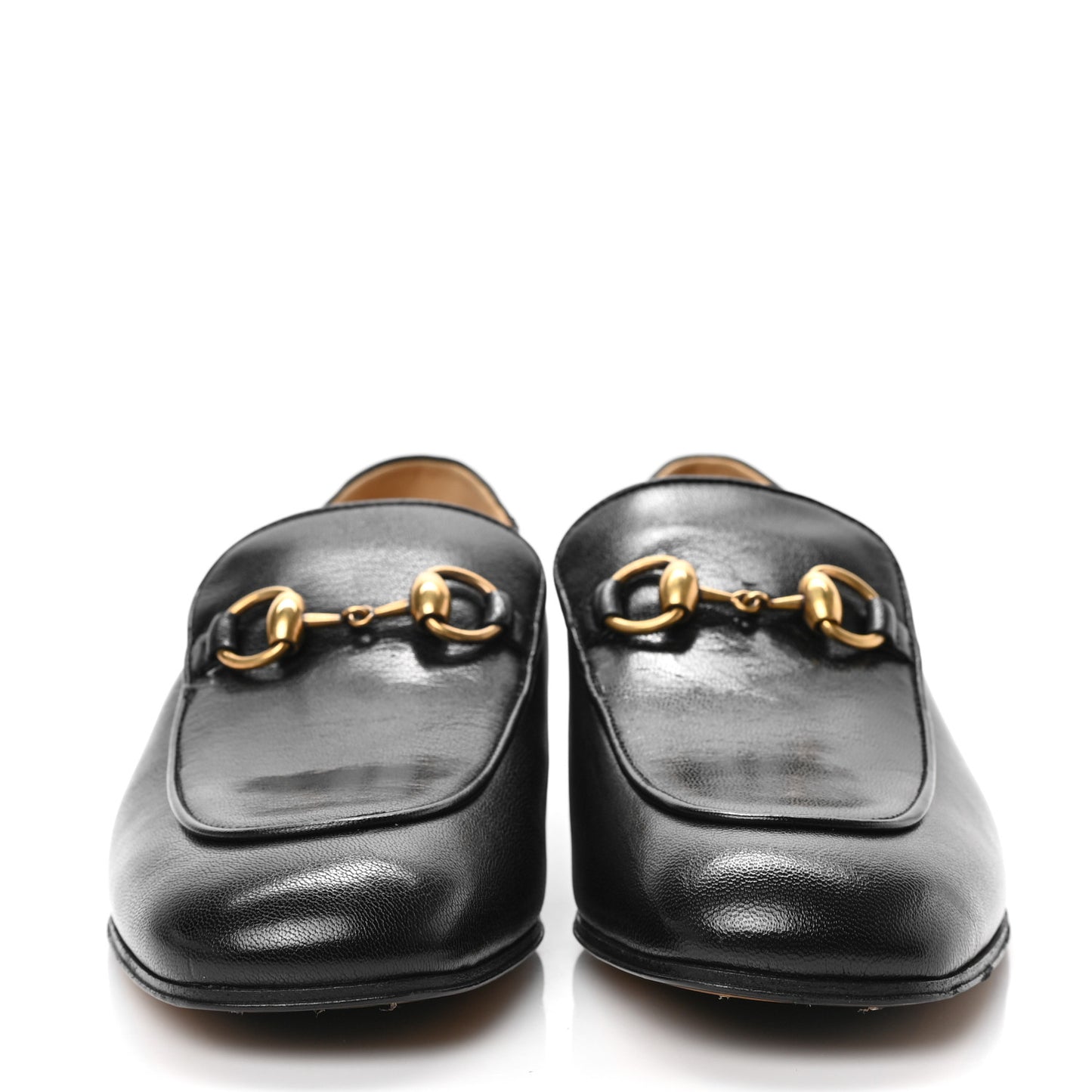 Goatskin Womens Horsebit Mid-Heel Loafers 38.5 Black