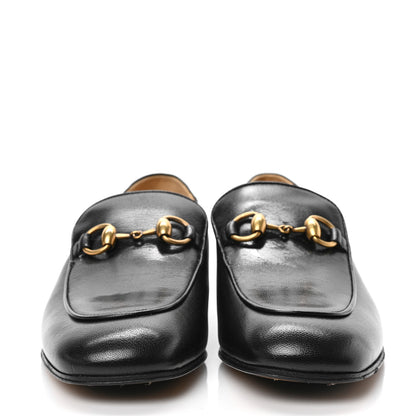 Gucci Goatskin Womens Horsebit Mid-Heel Loafers 38.5 Black 2 of 7