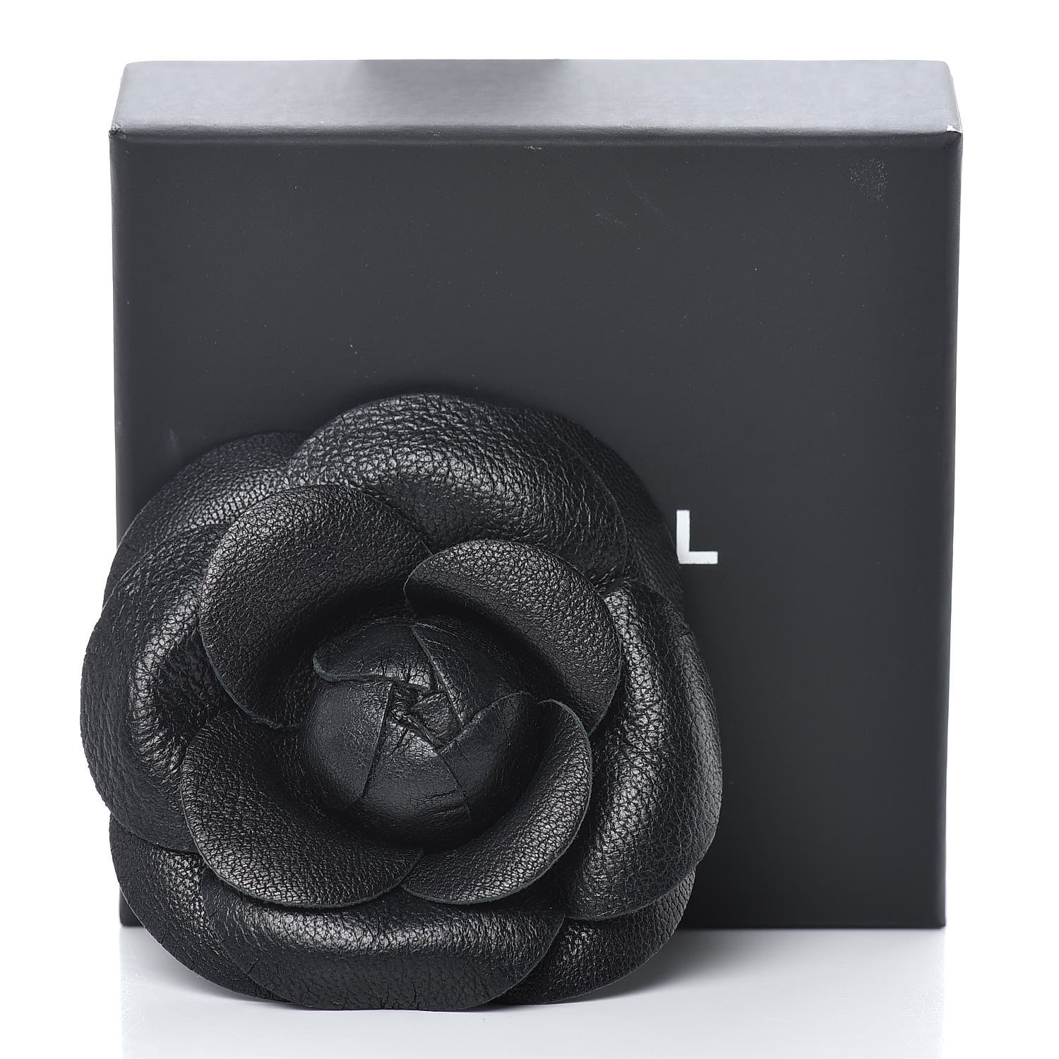 Chanel Lambskin Camellia Brooch Black 4 of 4