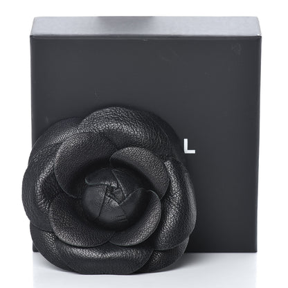Chanel Lambskin Camellia Brooch Black 4 of 4