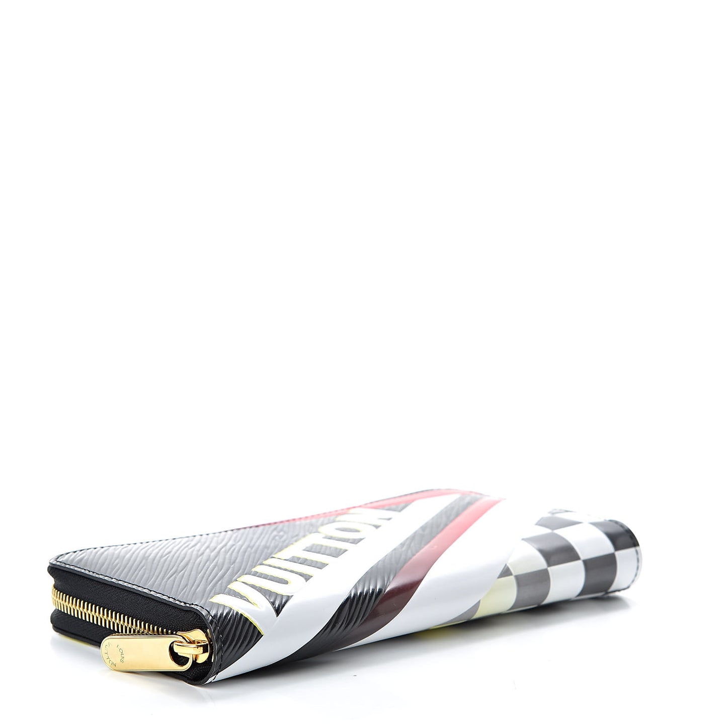 Epi Damier Race Zippy Wallet Black Yellow