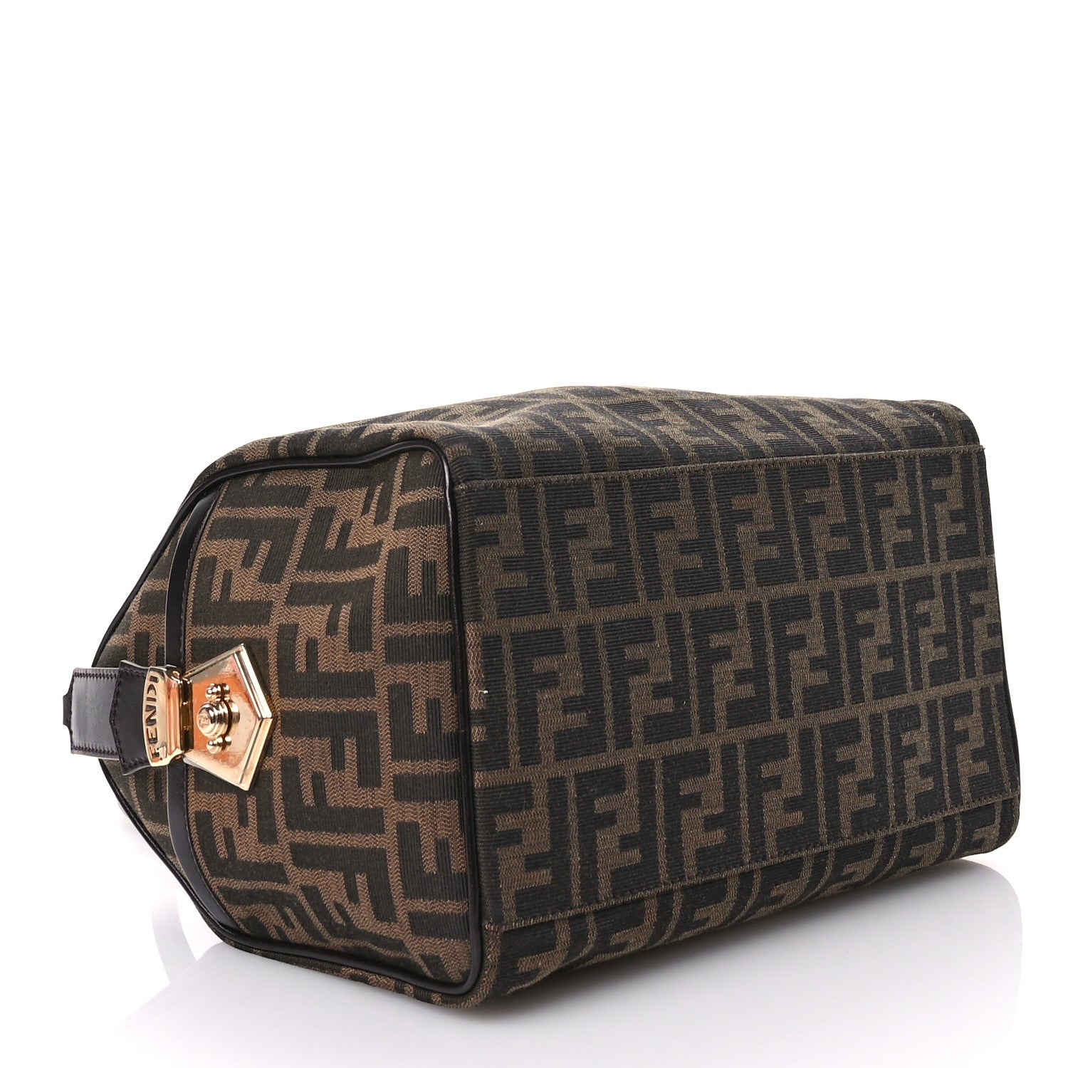 Fendi Zucca Cuoio Lucido Medium Chef Boston Tobacco Moro 4 of 10