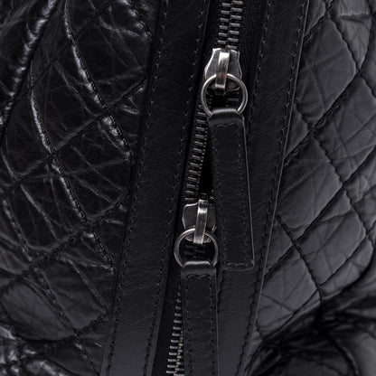 Chanel Aged Calfskin Quilted Large Secret Tag Bowling Bag Black 23 of 27