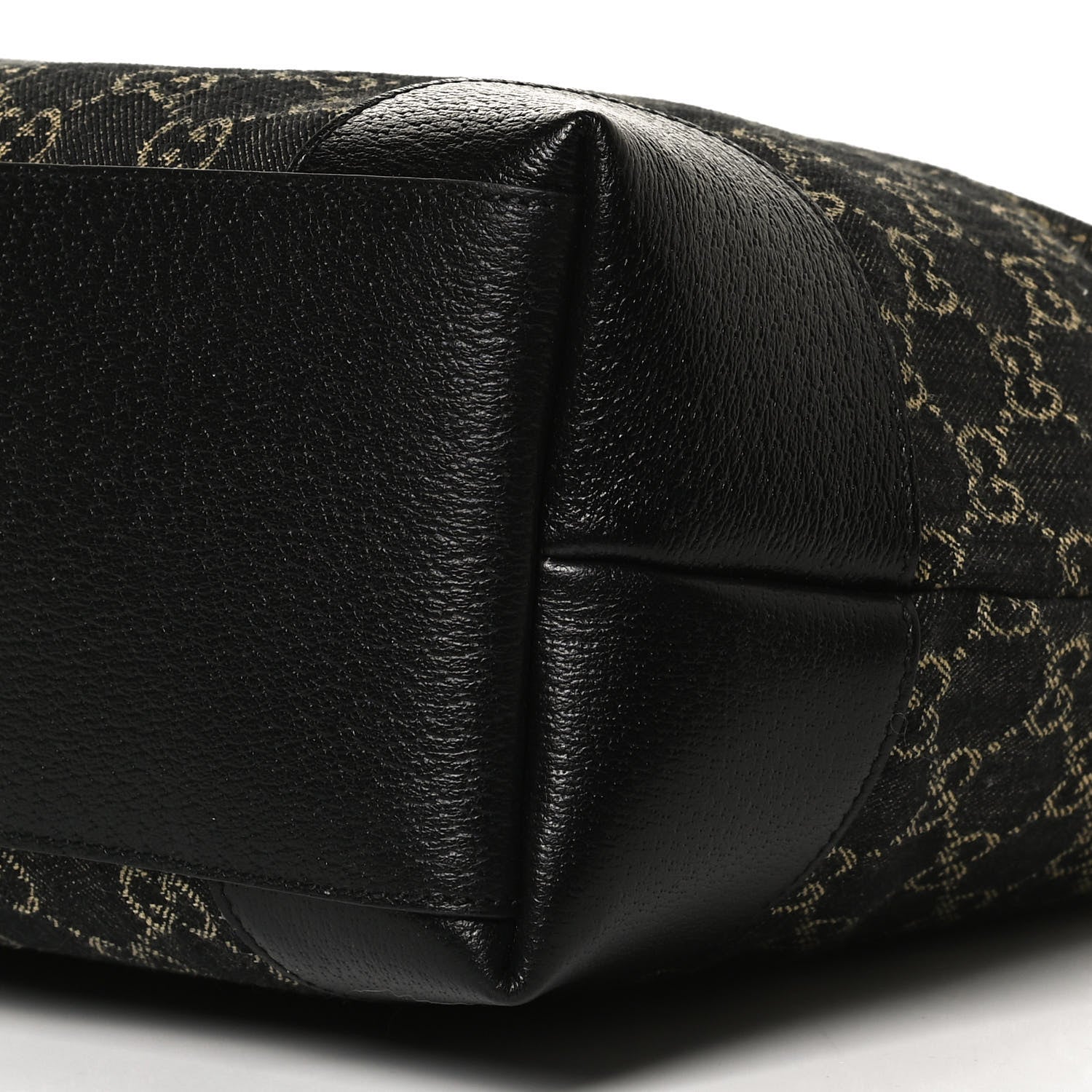 Gucci Jacquard Black Denim GG Monogram Medium Ophidia Shopping Tote Black Ivory 9 of 10