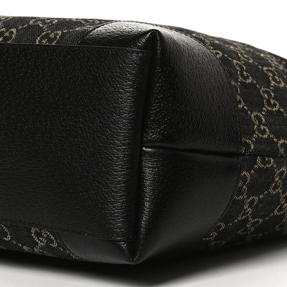 Gucci Jacquard Black Denim GG Monogram Medium Ophidia Shopping Tote Black Ivory 9 of 10
