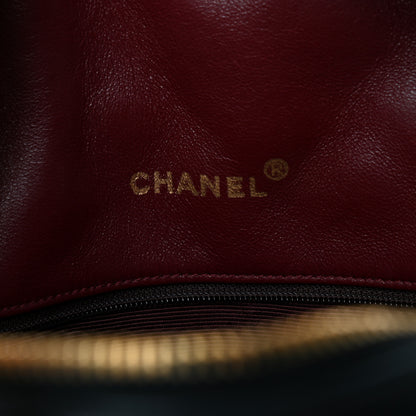 Chanel Lambskin Quilted Logo Bowling Bag Black 6 of 15