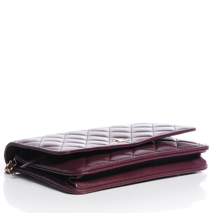 Chanel Lambskin Quilted Wallet On Chain WOC Bordeaux 4 of 9