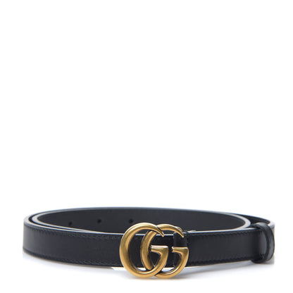 Gucci Calfskin Double G 20mm Belt 80 32 Black 1 of 6