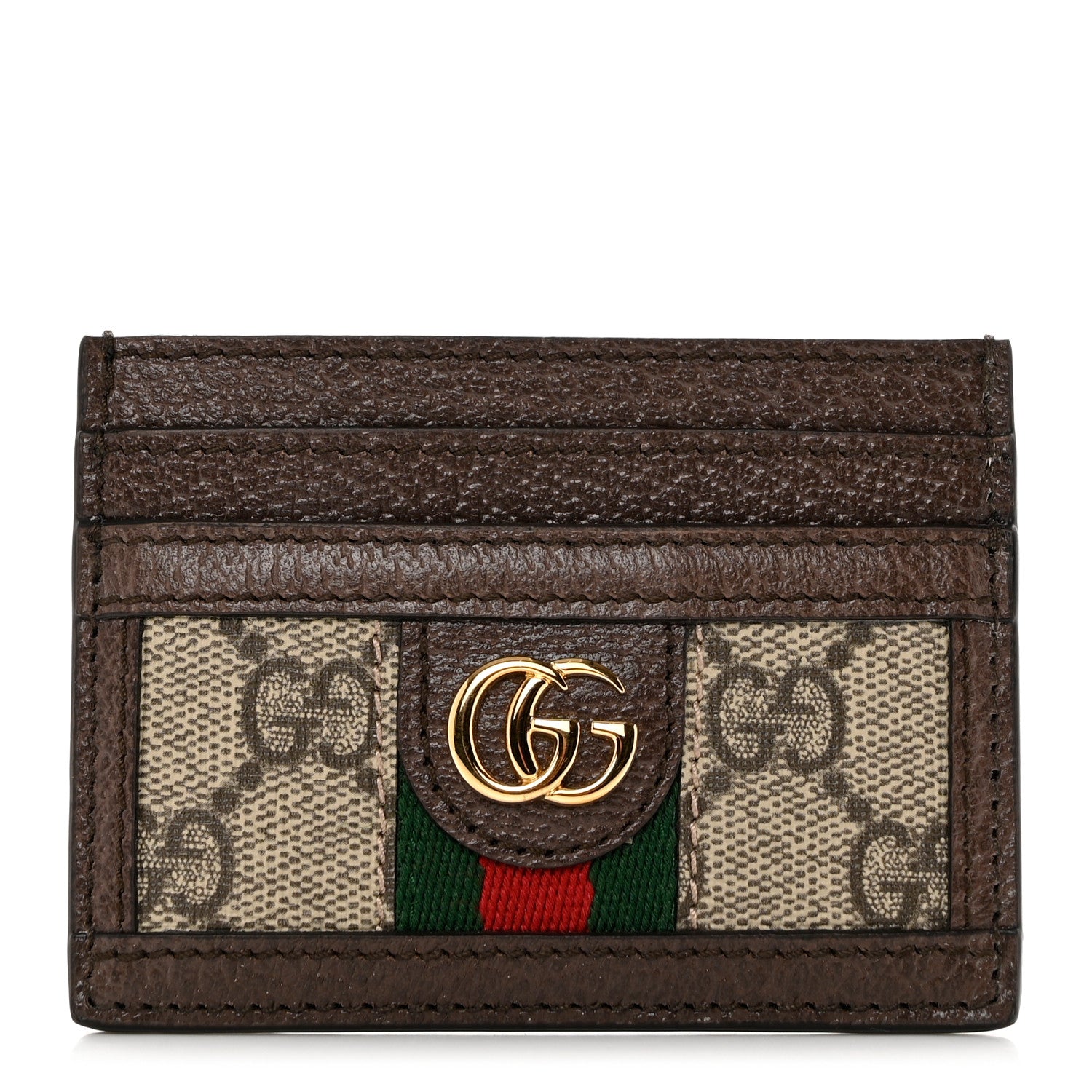 Gucci GG Supreme Monogram Ophidia Card Holder Brown 1 of 7