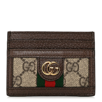 Gucci GG Supreme Monogram Ophidia Card Holder Brown 1 of 7