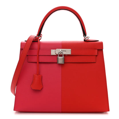 Hermes Epsom Casaque Kelly Sellier 28 Rouge Coeur Rose Extreme Bleu Zanzibar 1 of 10