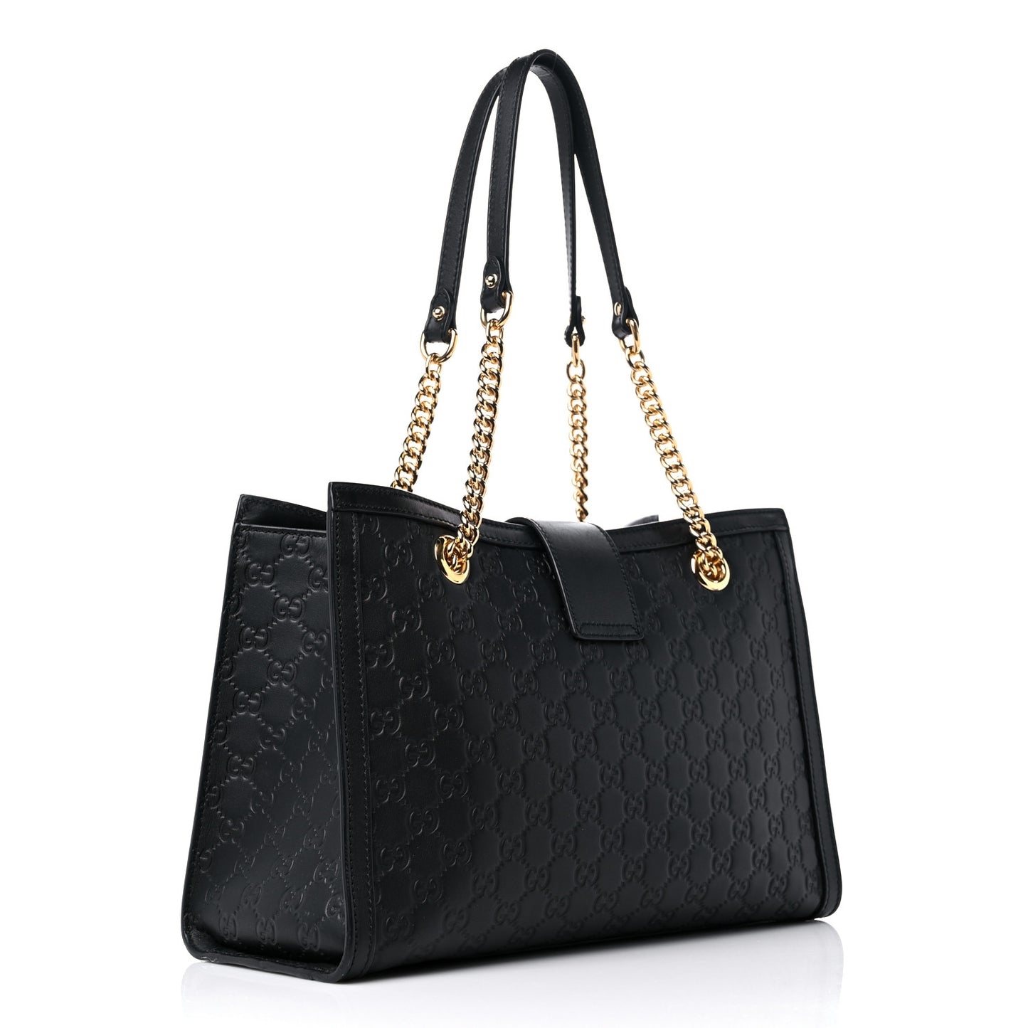 Guccissima Medium Padlock Tote Black