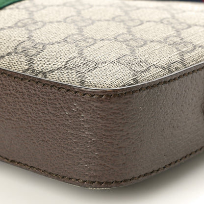Gucci GG Supreme Monogram Textured Dollar Calfskin Web Ophidia Wristlet Shoulder Bag Beige Ebony New Acero 10 of 10