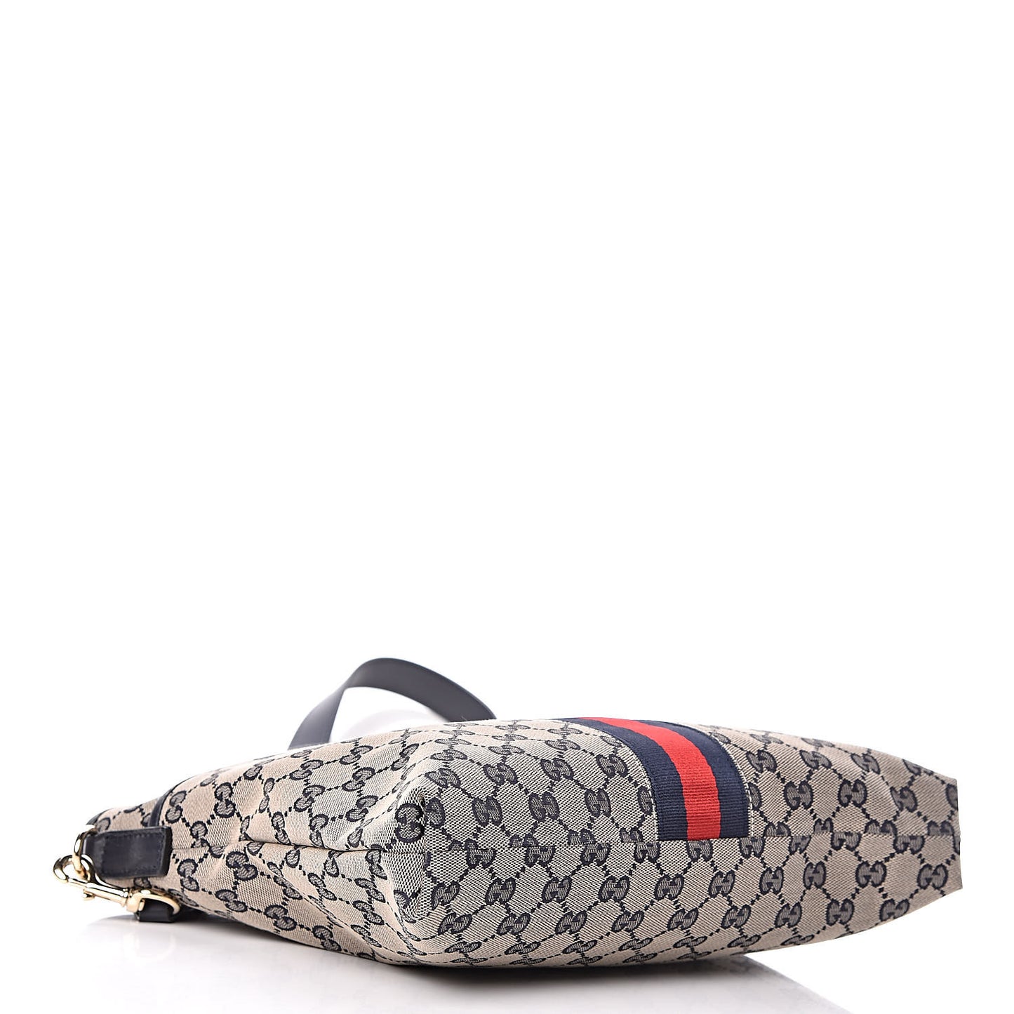 GG Supreme Monogram Web Flat Messenger Bag Navy