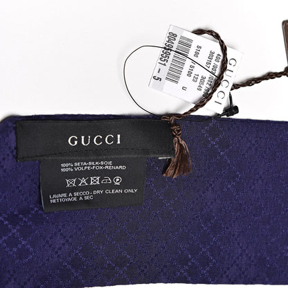 Gucci Silk Fox Fur Panel Scarf Purple 4 of 5