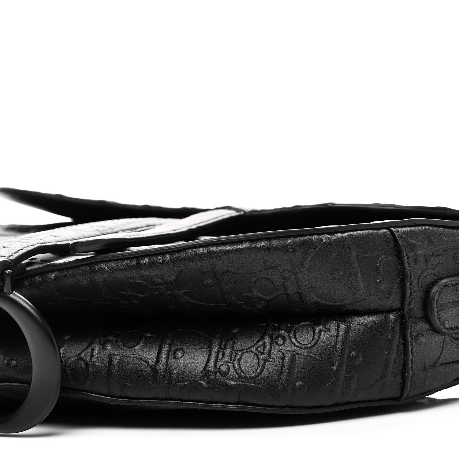 Christian Dior Calfskin Embossed Oblique Saddle Bag Black 10 of 10