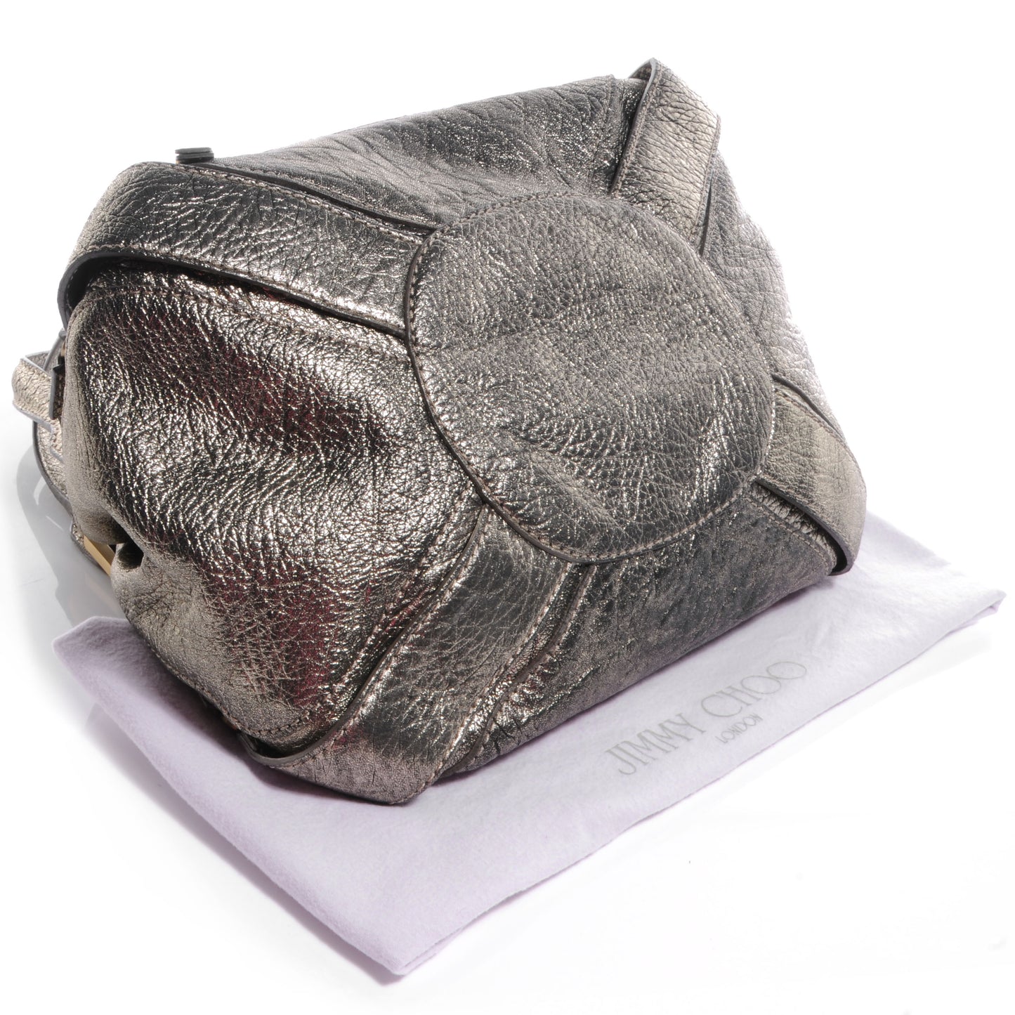 Leather Metallic Mahala Tote Pewter