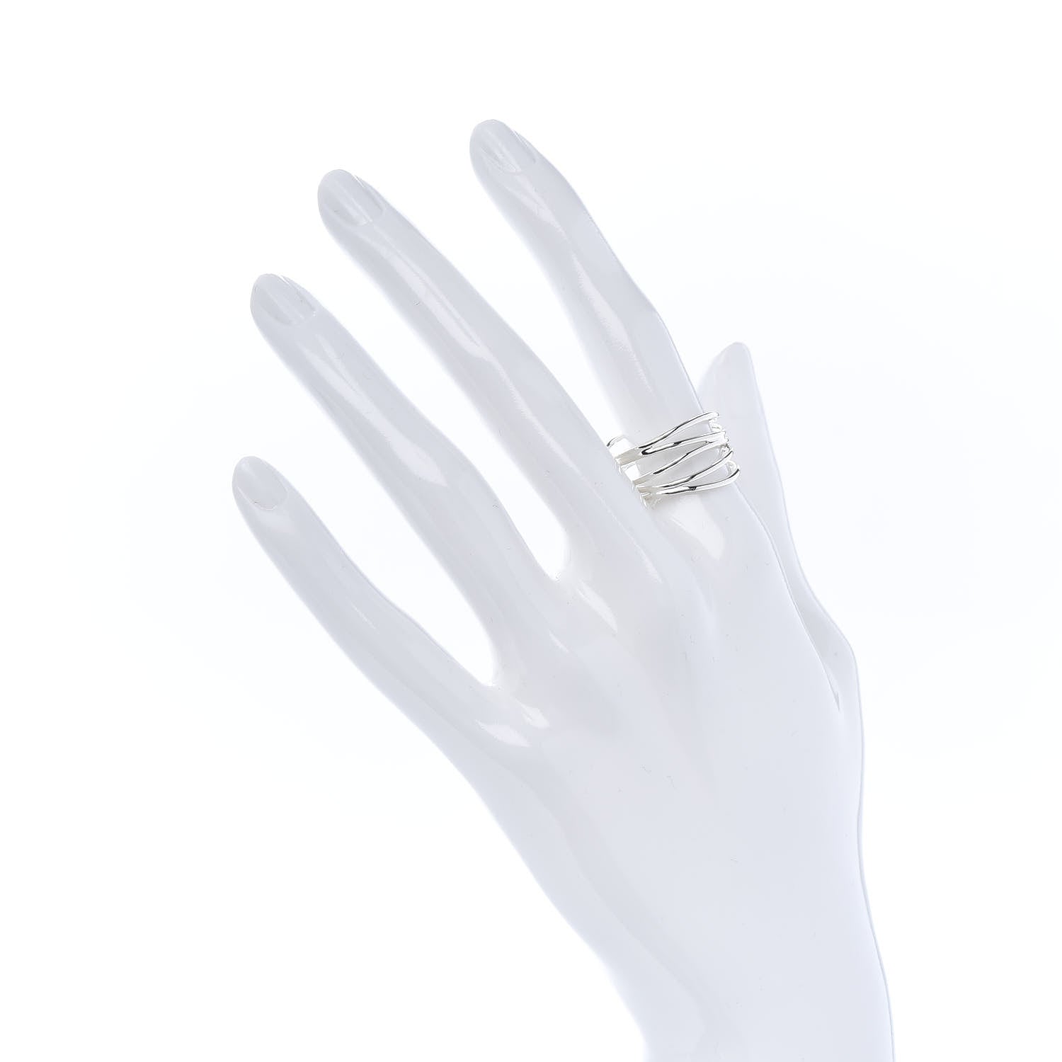 Tiffany Sterling Silver Elsa Peretti 5 Row Wave Ring 58 8.25 2 of 4