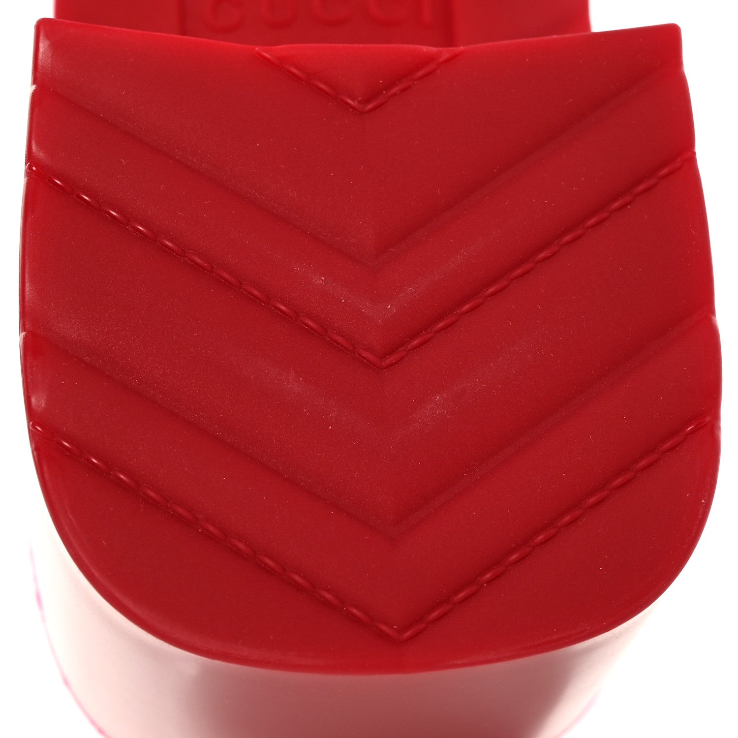 Gucci Rubber Gucci Logo Womens Platform 20/60mm Slide Sandals 39 Hibiscus Red 12 of 14