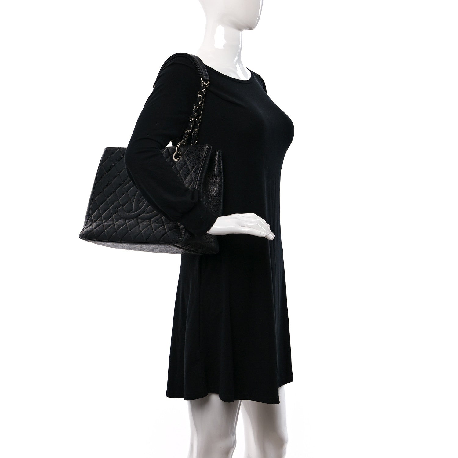 Chanel Caviar Quilted Grand Shopping Tote GST Black 2 of 15
