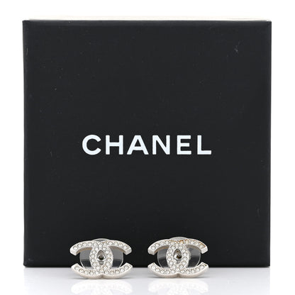 Chanel Crystal CC Earrings Silver 5 of 5
