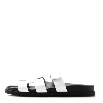 Hermes Calfskin Womens Chypre Sandals 40 White 1 of 10