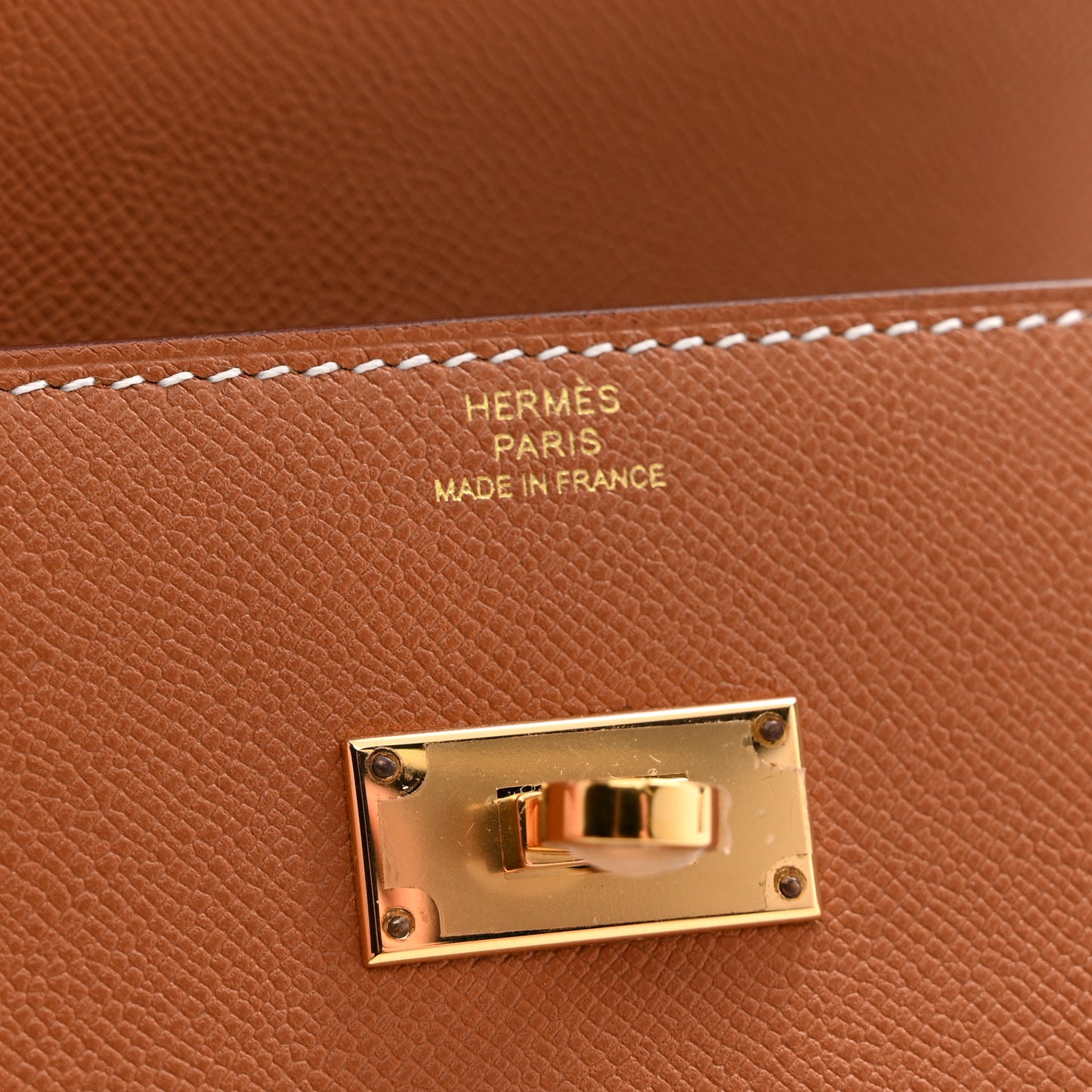 Madame Calfskin Kelly Slim Wallet Gold