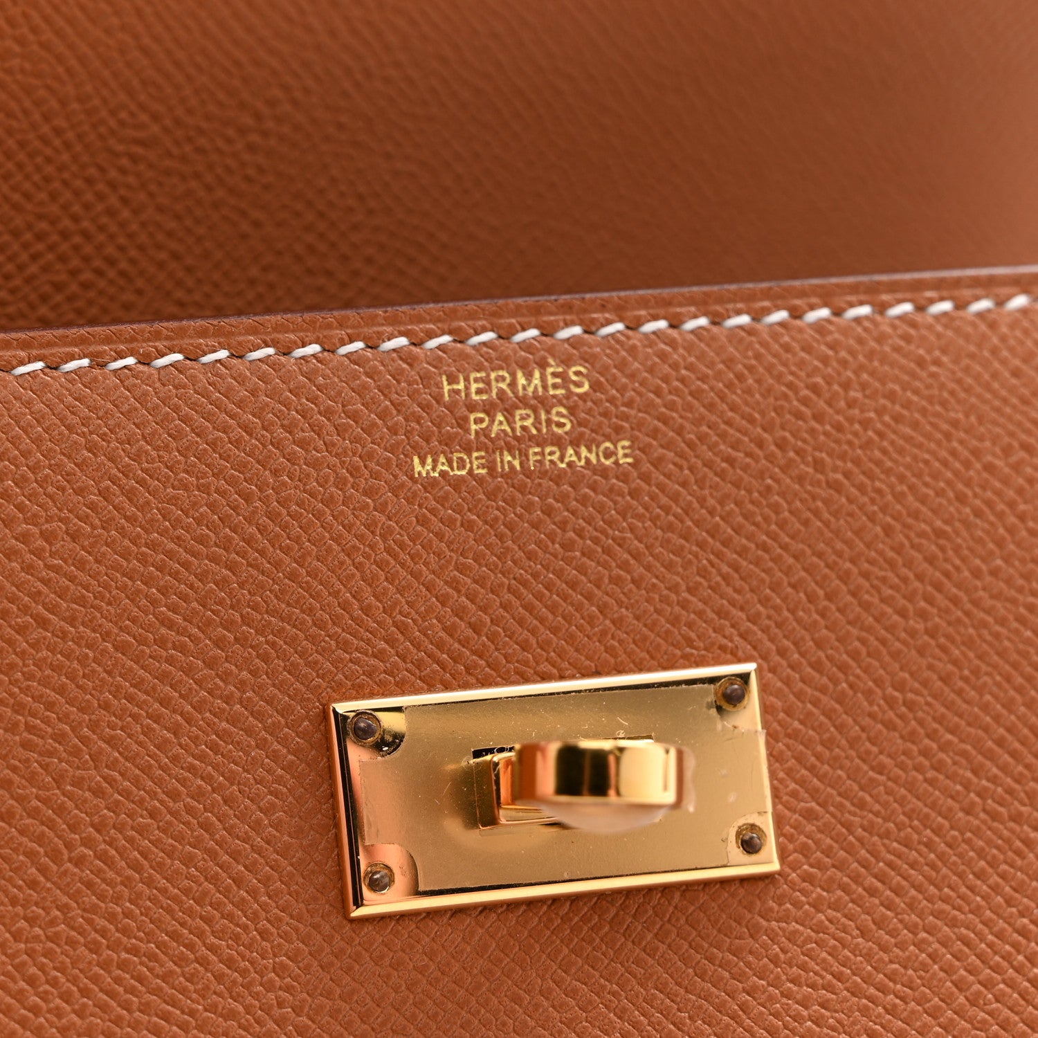Hermes Madame Calfskin Kelly Slim Wallet Gold 6 of 9