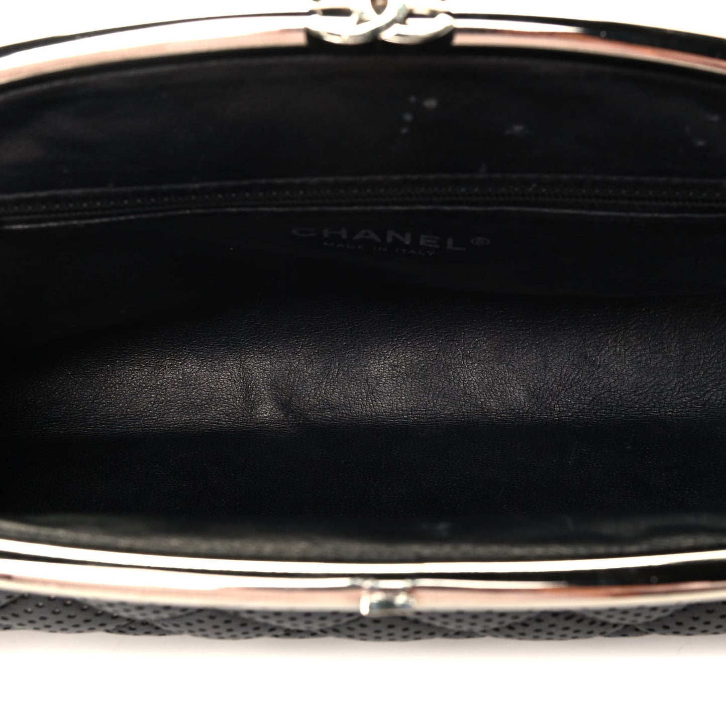 Lambskin Perforated Timeless Clutch Black