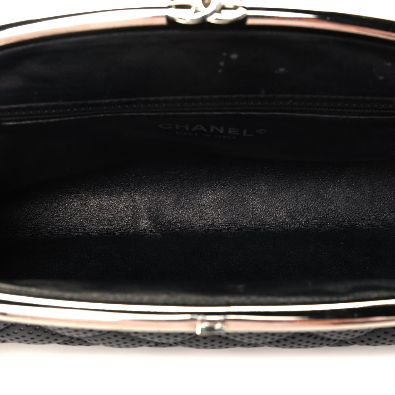 Chanel Lambskin Perforated Timeless Clutch Black 9 of 16