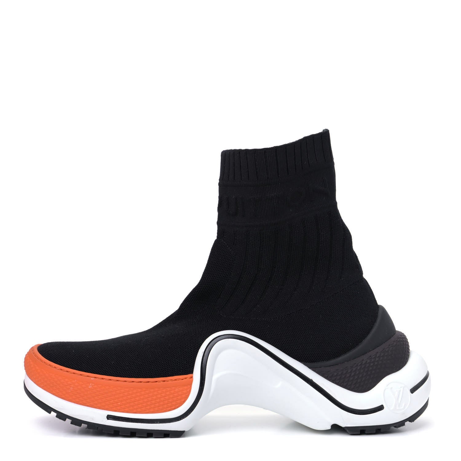 Louis Vuitton Stretch Textile Monogram LV Archlight Sneaker Boots 38.5 Black Orange 1 of 5