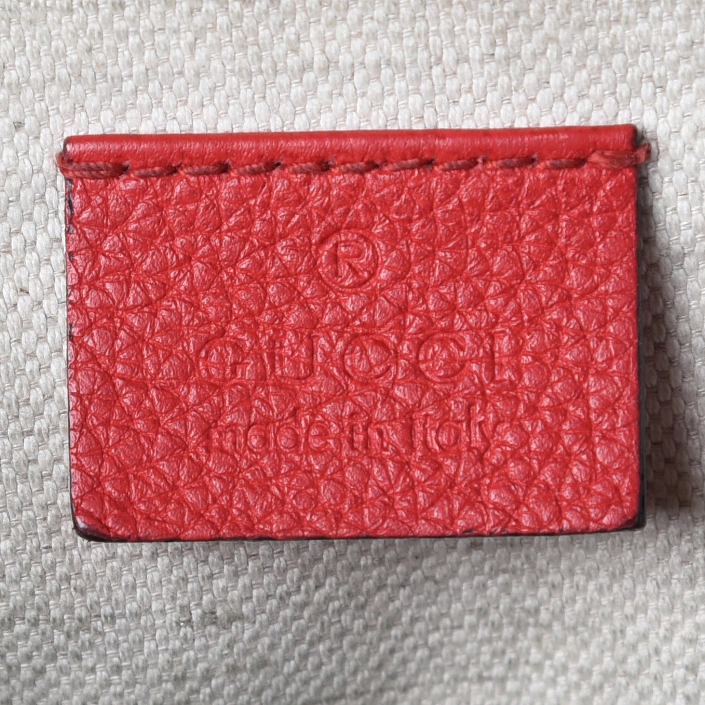 Grained Calfskin Coco Capitan Logo Belt Bag Hibiscus Red