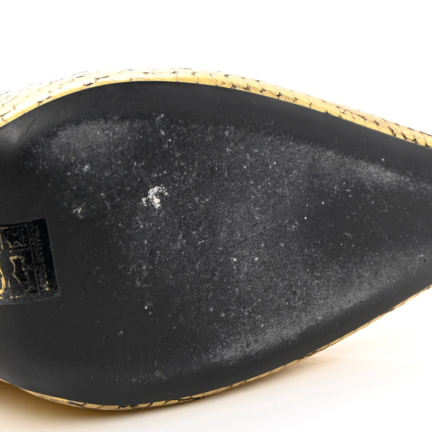 Metallic Calfskin Snakeskin Embossed Essex 110mm Pumps 37 Gold