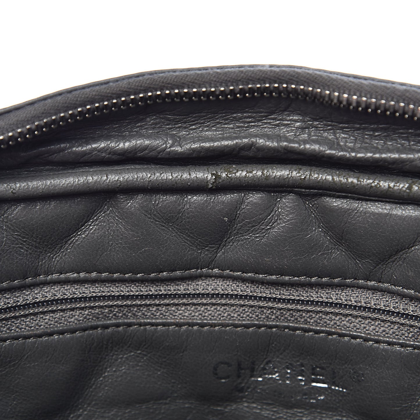 Aged Calfskin Quilted Large Reissue Camera Case Grey